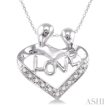 1/20 Ctw Single Cut Diamond Child & Mom Pendant in Sterling Silver with Chain